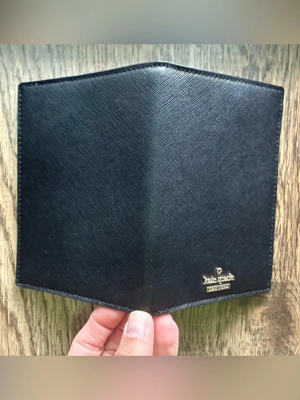 Kate Spade- Cameron Street Saffiano Leather Passport/Wallet Holder Black